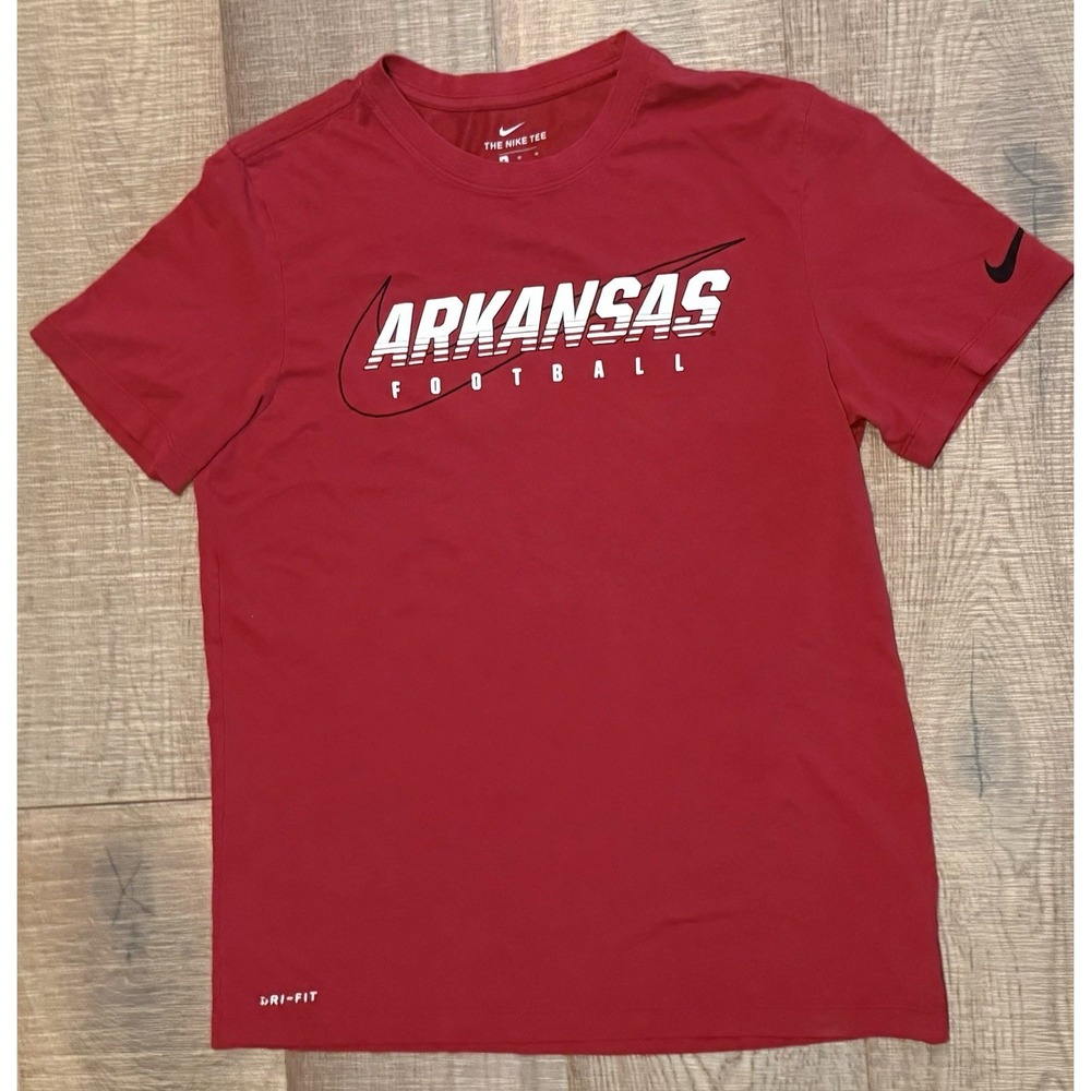 Nike Dri-FIT Arkansas Razorbacks Football T-Shirt Red Size M